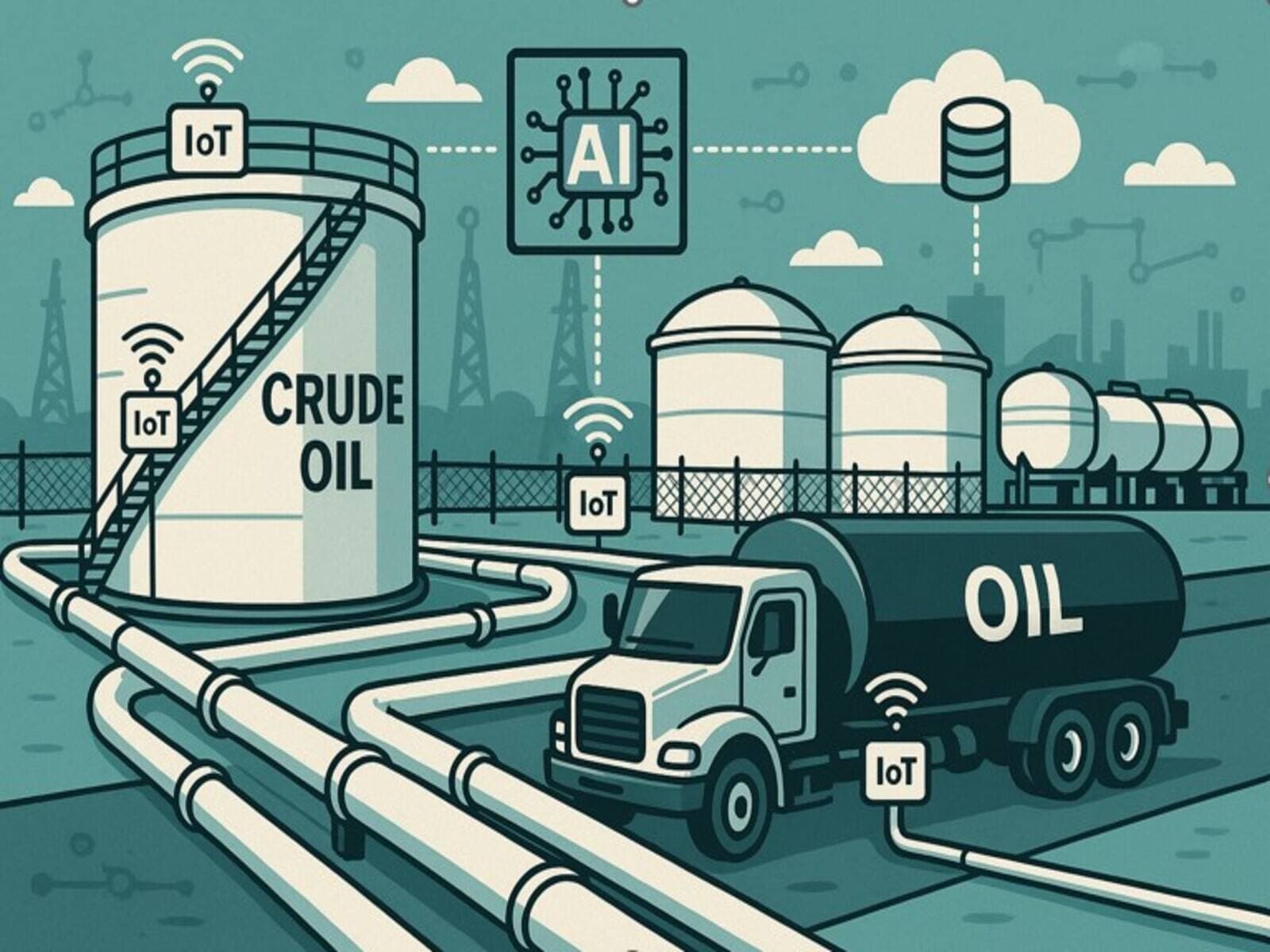 Use of IoT, ARTIFICIAL INTELLIGENCE, in Crude Oil Supply Pipelines and Distribution Lines