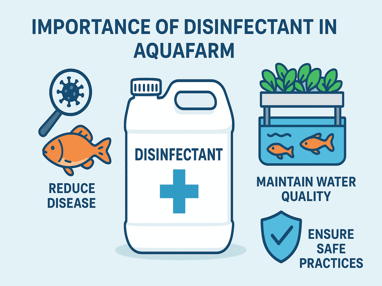 How profitability in aquafarming depends on the use of disinfectants
