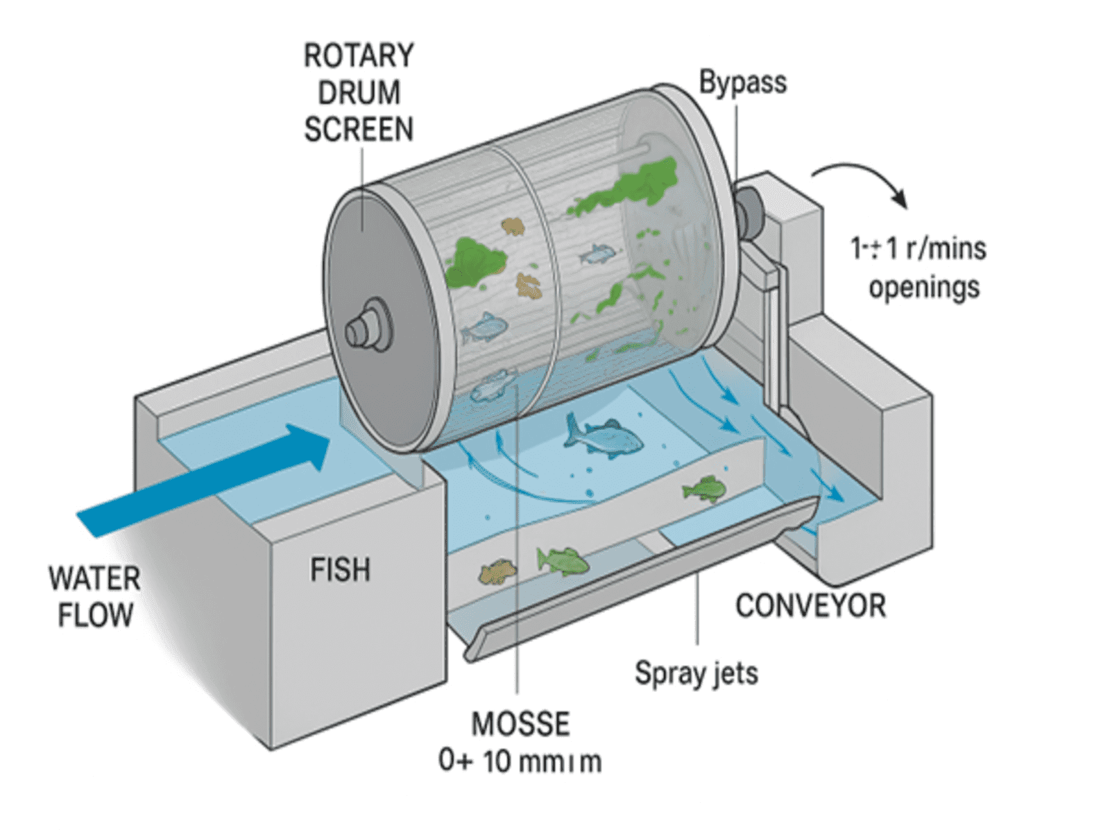 Rotary Drum Screens in Hydropower Plants