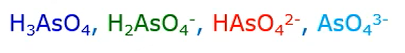 Arsenate Exists in Four Forms and Aqueous Solutions